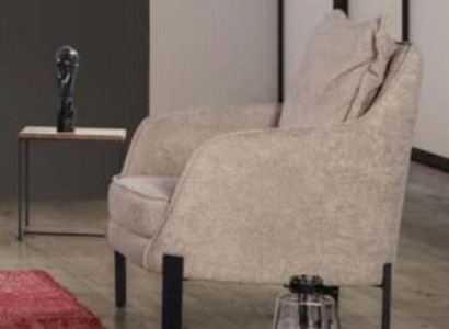 Modern Sessel 1 Sitz Wohnzimmer Stoff Polyester Stil Farbe Beige