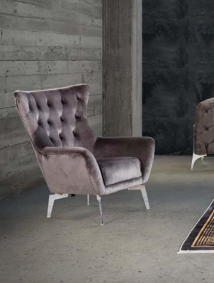 Luxus Sessel Einsitzer 1 Sitzer Polster Designer Textil Stoff Modern