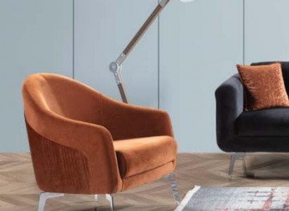 Design Sofa Sessel Couch Polster 1 Sitzer Textil Einsitzer Neu braune Farbe