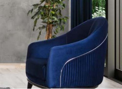 Luxus Sessel 1 Sitzer Wohnzimmer Stoff Polyester Stil Modern Design