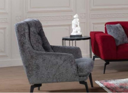 Grau Moderne Sessel Einsitzer Designer Wohnzimmer Möbel Lehnstuhl