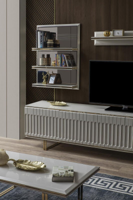 Luxus Fernseh Wand Wohnzimmer rtv Lowboard tv Ständer Sideboard Regal Wohnwand
