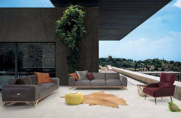 Dreisitzer Sofa 3 Sitzer Luxus Sofas Wohnzimmer Einrichtung Modern Stoff Design