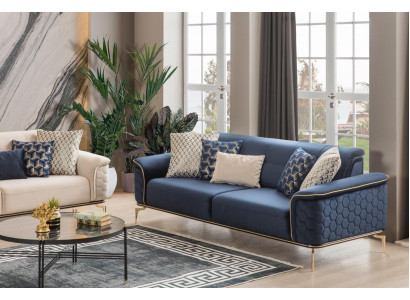 Dreisitzer Sofa 3 Sitzer Luxus Sofas Wohnzimmer Modern Stoff Design Textil Stoff