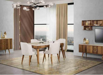 Garnitur Set Modern Tisch 6x Stühle Stuhl Komplette Essgarnitur 7tlg. Esszimmer