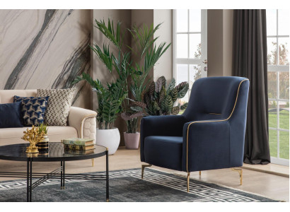 Sessel Einsitzer 1 Sitz Clubsessel Stoff Moderner Stuhl Wohnzimmer Möbel Textil