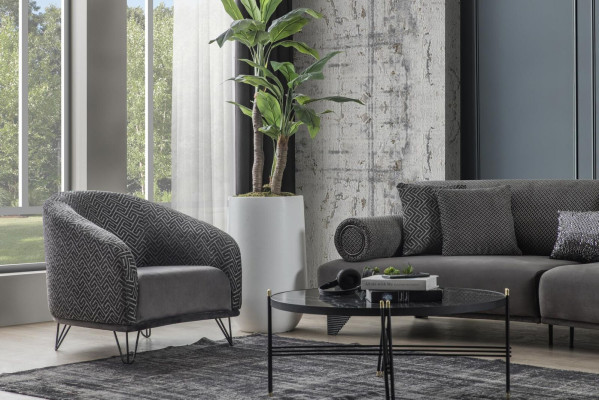 Sessel Einsitzer Sofa Couch Polster 1 Sitz Clubsessel Stoff Modern Wohnzimmer