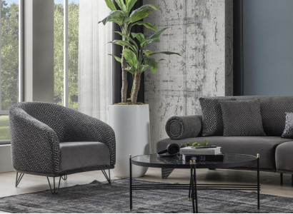 Sessel Einsitzer Sofa Couch Polster 1 Sitz Clubsessel Stoff Modern Wohnzimmer