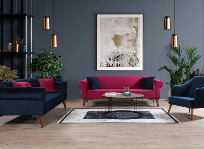 Sofagarnitur 3+3+1 Sitz Design Sofa Polster Couchen Couch Modern 3 tlg