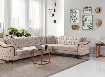 Ecksofa Wohnlandschaft Chesterfield Couch Polster Sofa Couchen Möbel