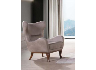 Modern Sessel Einsitzer Designer 1 Sitzer Polster Textil Stoff Beige
