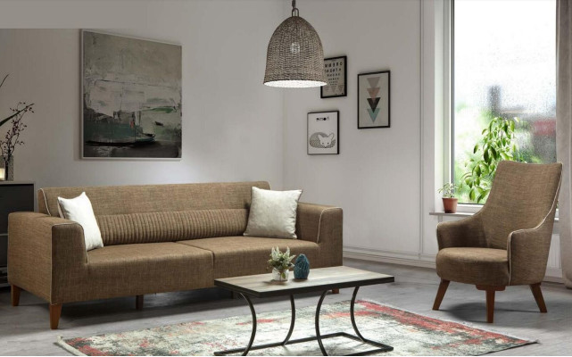 Luxus Moderne Sessel 1 Sitzer Design Wohnzimmer Polster Holz Möbel