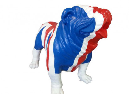Garten Dekoration Jack Union Bulldog Statue Figur Deko Statuen Skulptur Figuren
