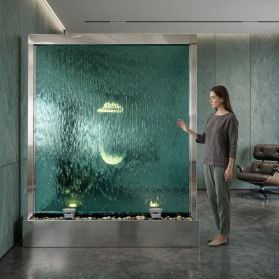 Wasserwand Wassersäule Wasserfall Led Trennwand Luxus Design