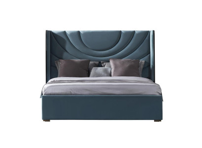 Wunderschönes Doppelbett mit gepolstertem Kopfteil im modernen Stil 