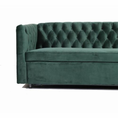 American Style Chesterfield Sofa Couch Leder Polster Dreisitzer Grün