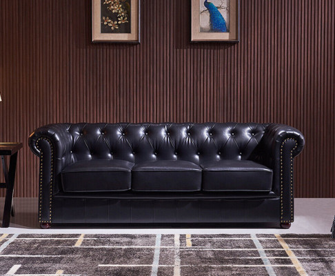 Chesterfield Sofa Couch Polster Stoff Leder Deko Garnitur Polster Couchen