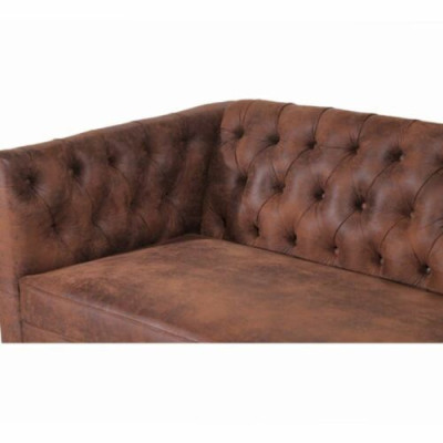 American Style Chesterfield Sofa Couch Leder Polster Braun Dreisitzer