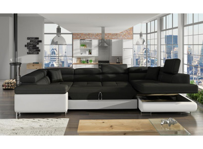 Design Ecksofa Schlafsofa Bettfunktion Couch Leder Polster Textil Sofas Neu 5625