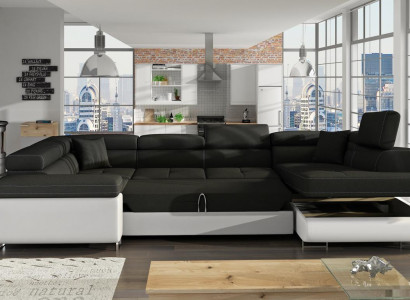 Design Ecksofa Schlafsofa Bettfunktion Couch Leder Polster Textil Sofas Neu 5625