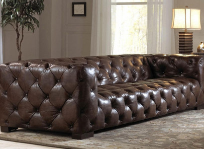 Ledersofa Couch Polster Designersofa Leder Sofa Chesterfield XXL Big Sofas 250cm
