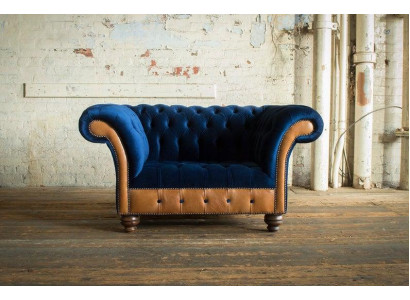 Chesterfield Textil Polster Sessel 1 Sitzer Sofas Design Luxus Stoffsofas