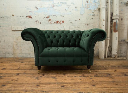 Chesterfield Design Sofa Sessel Couch Polster Luxus Textil Couchen 1 Sitzer #103