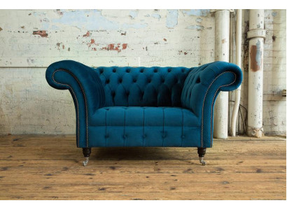 Chesterfield Sessel Fernseh Couch 1 Sitzer Sofa Textil Stoff Couchen Polster 131