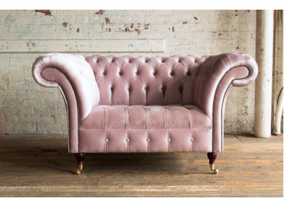 Chesterfield Design Sofa Sessel Couch Polster Luxus Textil Couchen 1 Sitzer #133