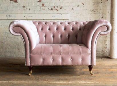 Chesterfield Design Sofa Sessel Couch Polster Luxus Textil Couchen 1 Sitzer #133