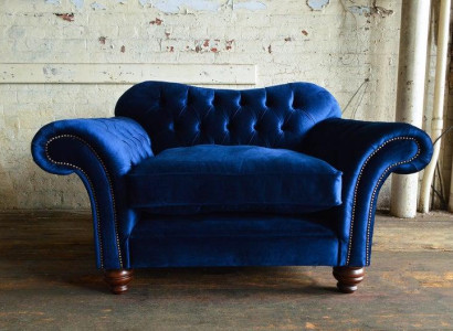 Chesterfield Design Sofa Sessel Couch Polster Luxus Textil Couchen 1 Sitzer #132