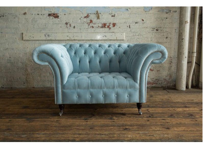 Chesterfield Design Sofa Sessel Couch Polster Luxus Textil Couchen 1 Sitzer #145