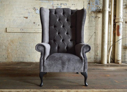 Ohrensessel Chesterfield Sessel Fernseh Couch 1 Sitzer Sofa Textil Couchen Stoff