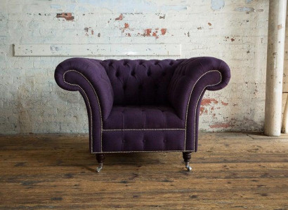 Lila Chesterfield Couch Sofa Polster 1 Sitzer Couchen Sitz Garnitur Sofas Neu