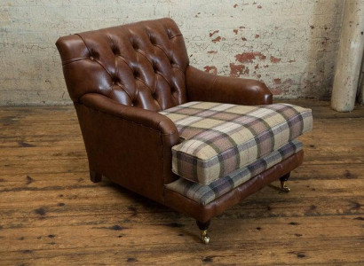 Sessel 1 Sitzer Relax Polster Fernseh Chesterfield Textil Sofa Couchen Stoff Neu