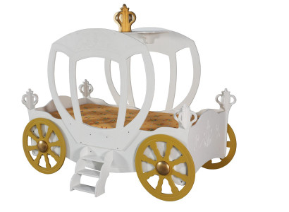 Weißes Luxus Kinderbett Kutsche Designer Holz Möbel Kinderzimmer Neu