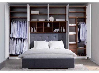 Schrank Bett Betten Wandschrank Polster Schränke Kleiderschrank Schlafzimmer Neu