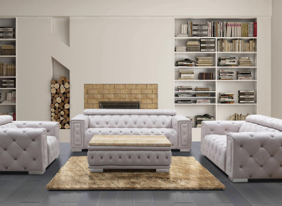 Couch Set Garnitur Polster Leder Design Chesterfield Sofagarnitur 3+2 Sitzer Neu