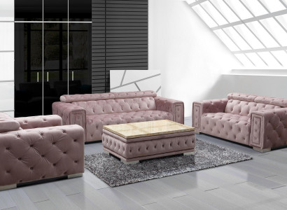 Couch Set Garnitur Polster Design Chesterfield Sofagarnitur 3+2+1 9914 Textil