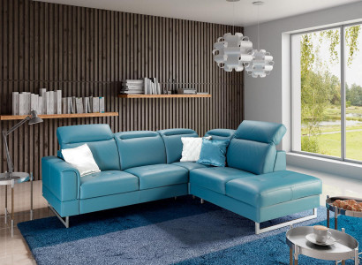 Leder Sitz Garnitur Designer Wohnlandschaft Ecksofa Sofa Couch Sofa L-Form Neu