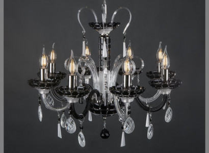 Kronleuchter Bohemia Decken Leuchte Schwarze Kristall Lampe Lampen Leuchten Neu