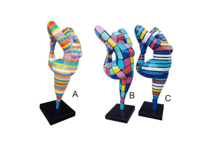 Abstrakte Designer Figur XXL Statuen Garten Wohnzimmer Kunst Skulptur Farbige