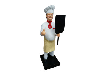 Koch Figur Statue Skulptur Menütafel Werbeaufsteller Speisekarte Werbefigur Neu