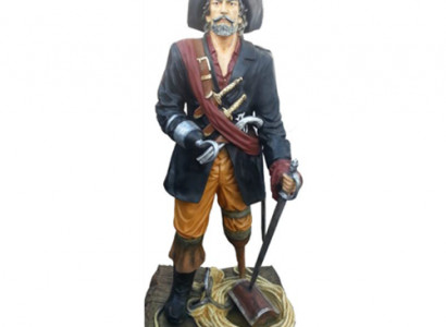 Pirat Figur Statue Kaperer Freibeuter Korsar Bukanier Skulptur Dekoration 200 cm