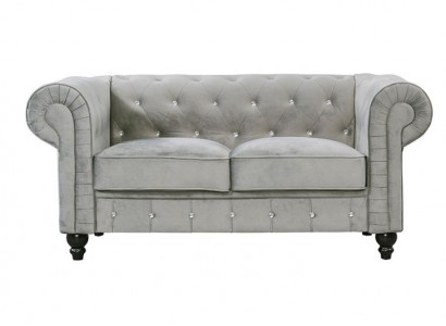 Chesterfield Sofa Couch Polster Stoff Leder Couchen Polster Garnitur 2 Sitzer