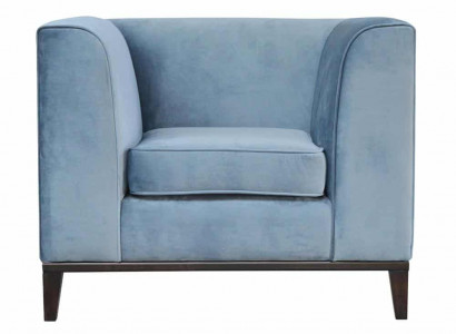 Sessel Stuhl 1x Esszimmer Fernseh Lounge Textil Sitz Blau Modern Polsterstuhl