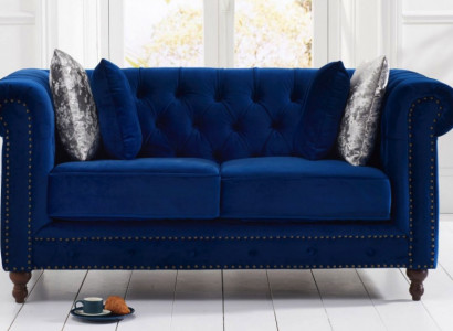 Chesterfield Sofa Couch Polster Stoff Leder Couchen Polster Garnitur 2 Sitzer