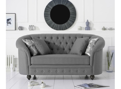 Klassische Textil Couch - Graue Chesterfield Stoff Sofa 2 Sitzer Neu jvmoebel ®
