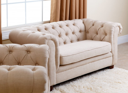 Landhaus Zweisitzer - Chesterfield Sofa Sitz Gemütliche Couch Stoff jvmoebel ®