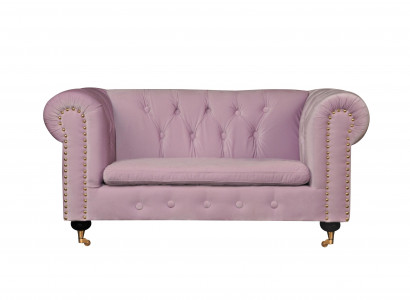 Pink Chesterfield Sofa Couch Polster Stoff Leder Couchen Polster Garnitur Neu
